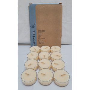 New PartyLite Vanilla Citron Tealight Candles V04249 Box of 12 Brown Box
